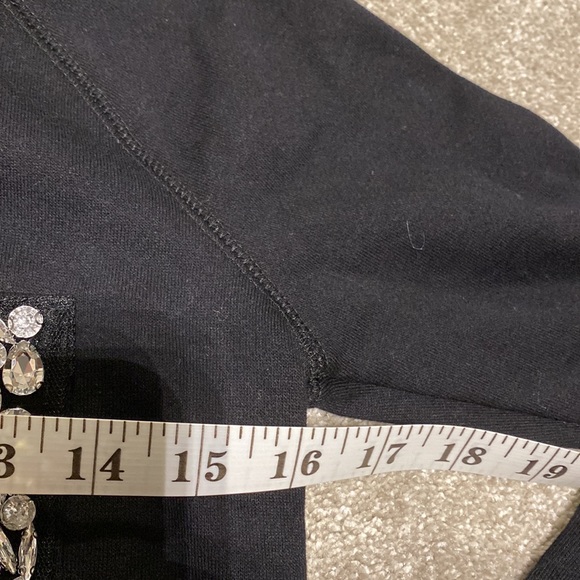 Venus XS Black Bedazzled Pocket Sweatshirt - Picture 10 of 15